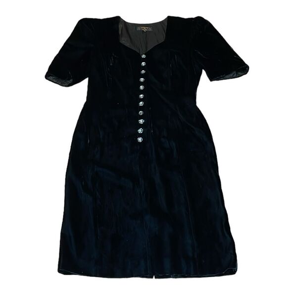 Vintage Velvet Charter Club Dress, Black, Holiday, party, 6 - Picture 1 of 8